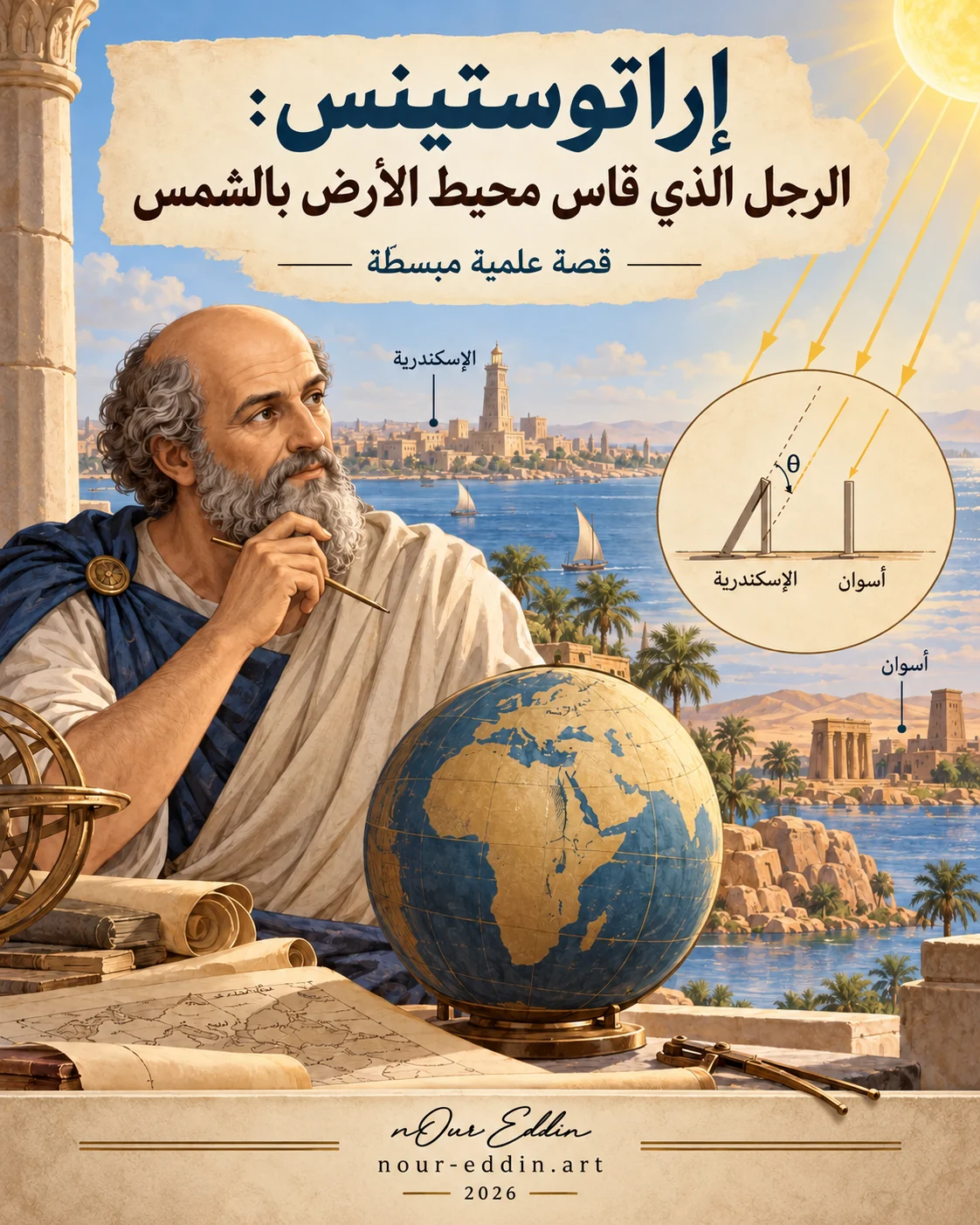 غلاف كتيب إراتوستينس: الرجل الذي عاش قبل 2200 عام